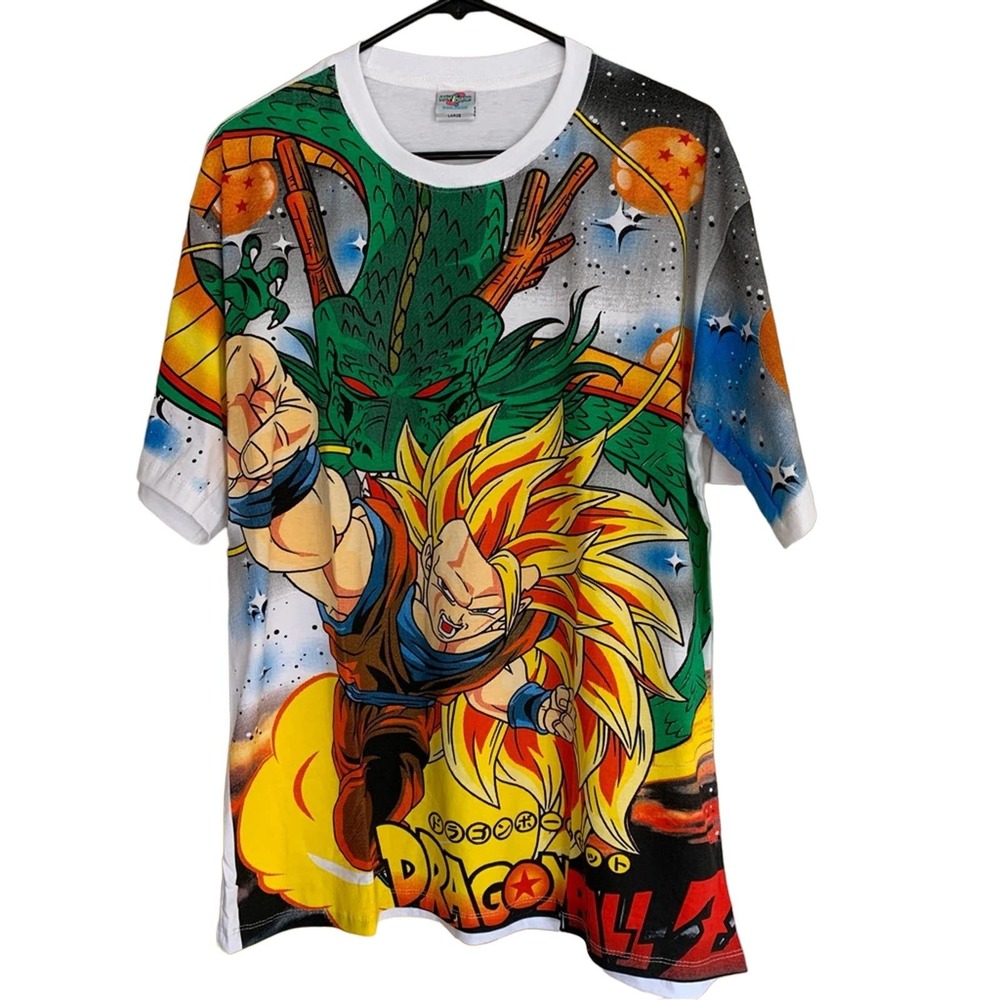 NWT MODERN AOP SUPER SAIYAN 3 ANIME MEGA SCREEN PRINT CUT & SEW SIZE LARGE